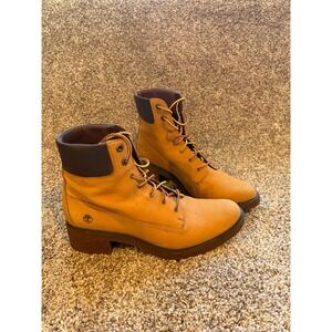 Timberland Women's 6 Inch Lace Up Wedge Boots Tan Size 9.5